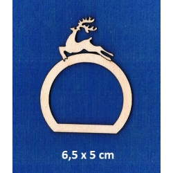 SKLEJKA #3mm Serwetnik 6,5x5cm uchwyt na serwetkę, uchwyt na gałązkę, dekoracja stołu / RENIFEREK / 1515 / obręcz na serwetkę
